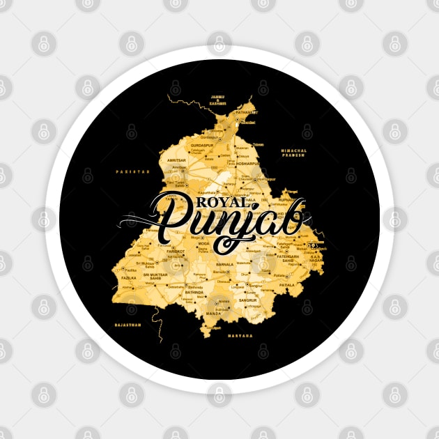 Royal Punjab Map Magnet by SAN ART STUDIO 